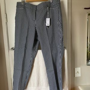 Cute work pant. Fits like a pixie pant. Blue and white.